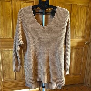 American Eagle Outfitters V-Neck Sweater in Tan